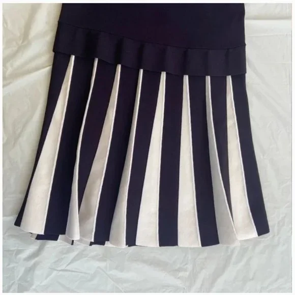 Ted Baker Hethia Pleat Knit Dress navy white size 1 *PLEASE READ* - Picture 8 of 16